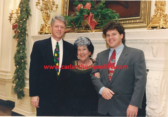 Virginia Kelley celebrating Christmas in 1994 with her two sons, one the President. She died eleven days later.