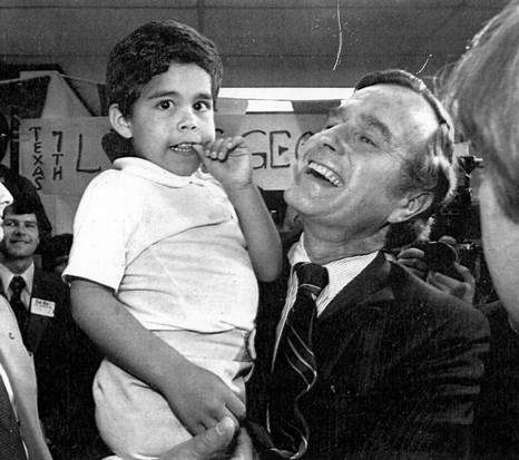 President Bush holds his grandson Jebby during the 1988 convention.