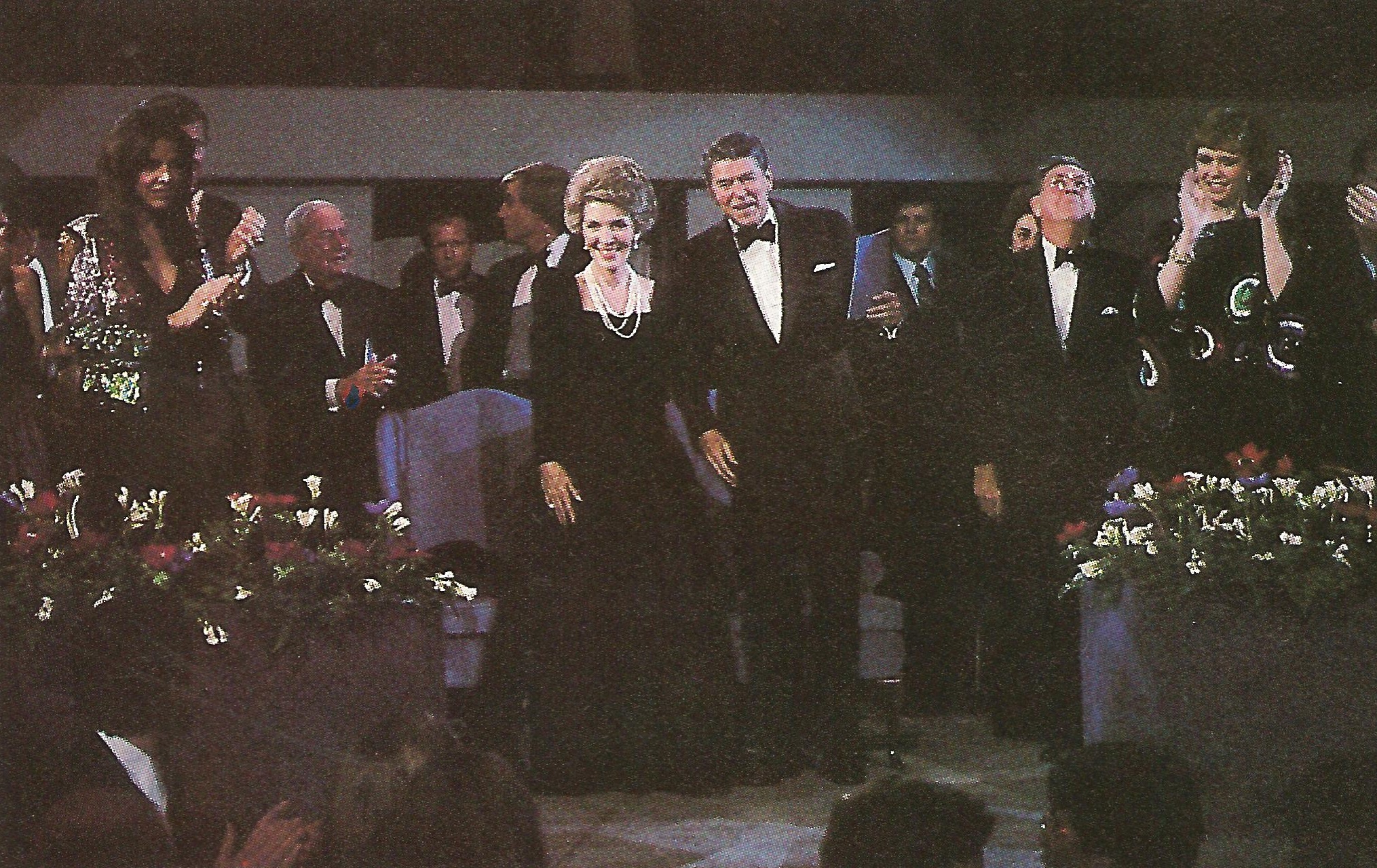 The Reagans acknowledge the applause for them at the 1981 Gala.