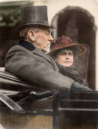 President Wilson and his wife a month before he declared war, in April 1917. (colorized by kylker.com)